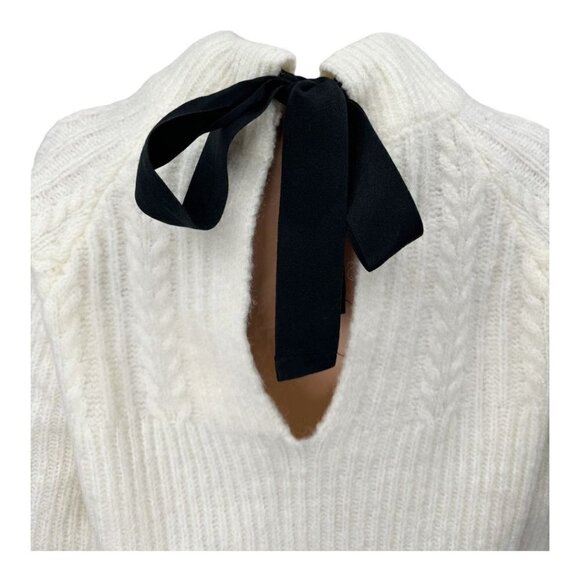 FRNCH Paris Back Bow Cable Knit Turtleneck Sweater NWT - Picture 5 of 9